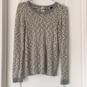 Green and grey zip up lace back sweater